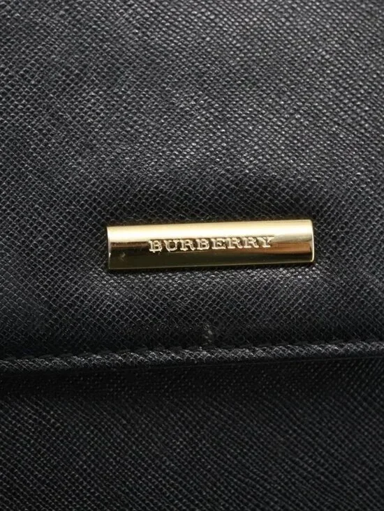 BURBERRY Hand Bag Leather Black Silver Auth ep13523 - Picture 6 of 11